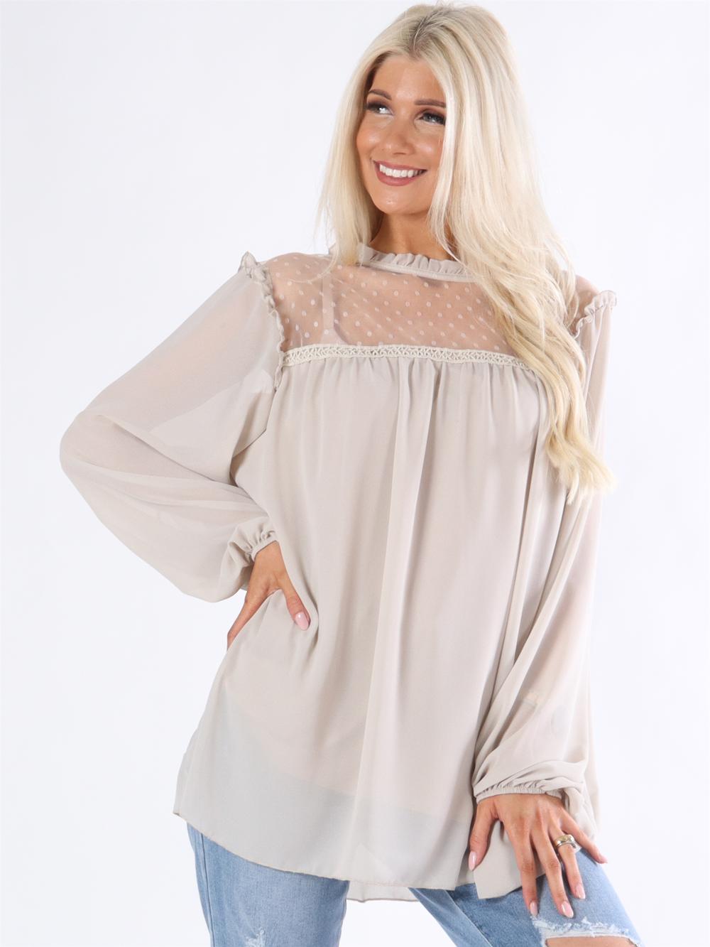 Maise - Tunika med genomskinligt tyg i nacken